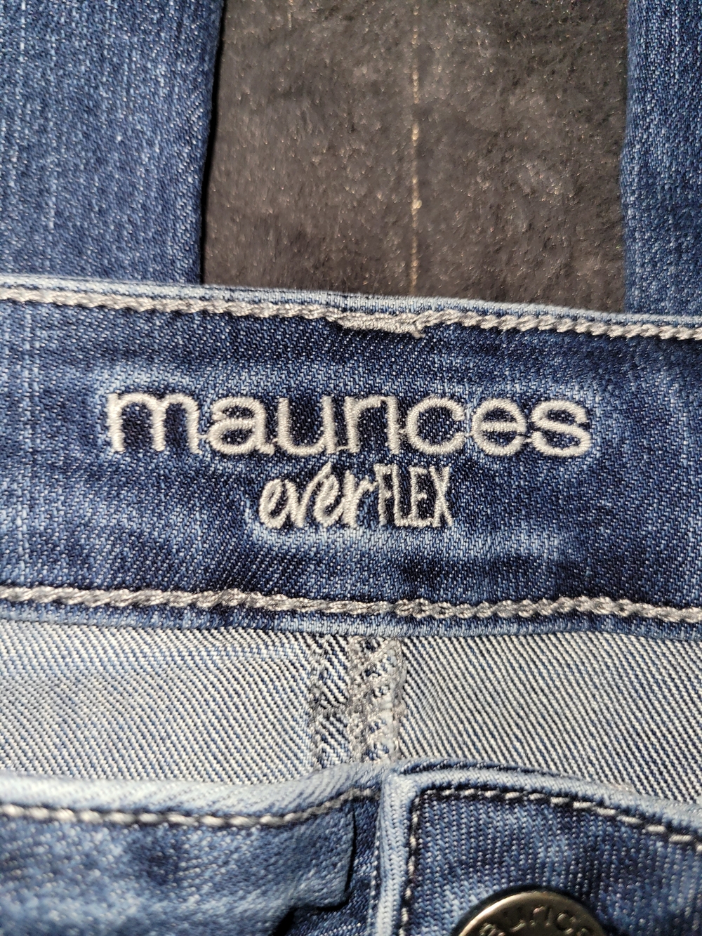 Maurices Mid Blue Bootcut Jeans with Faded Detail - Picture 3 of 4